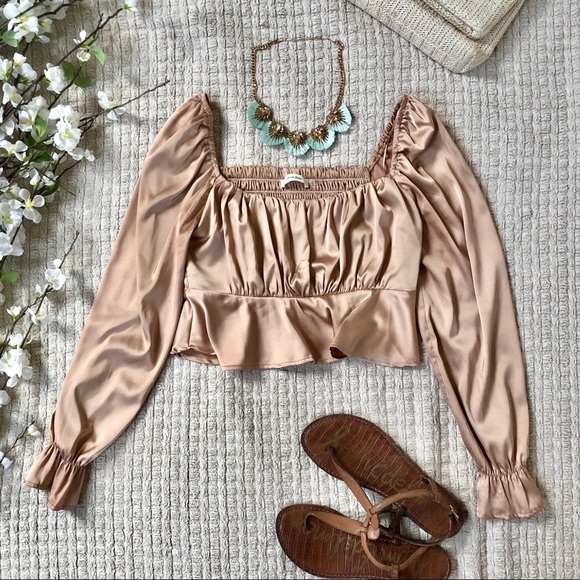 NWT Square neck long sleeve silk shirt - Picture 4 of 10